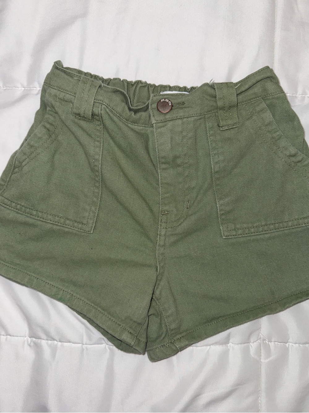RSQ High-Waist Olive Green Utility Shorts